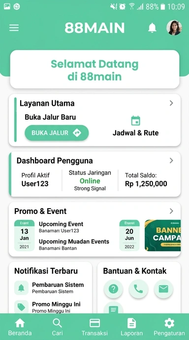 Halaman Link Alternatif 88main untuk Pengguna Android