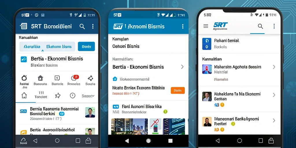 Tampilan antarmuka 5RT yang modern dan fungsional untuk berita ekonomi bisnis.