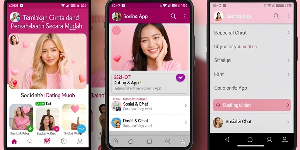 Tampilan antarmuka pengguna aplikasi 62HOT yang menarik dan fungsional.