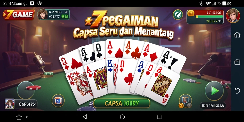 Tampilan antarmuka 7GAME yang menarik dalam permainan Capsa.