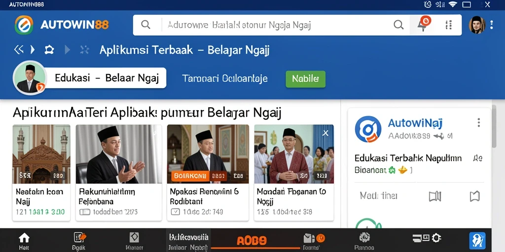 Tampilan antarmuka utama aplikasi Belajar Ngaji AUTOWIN88.
