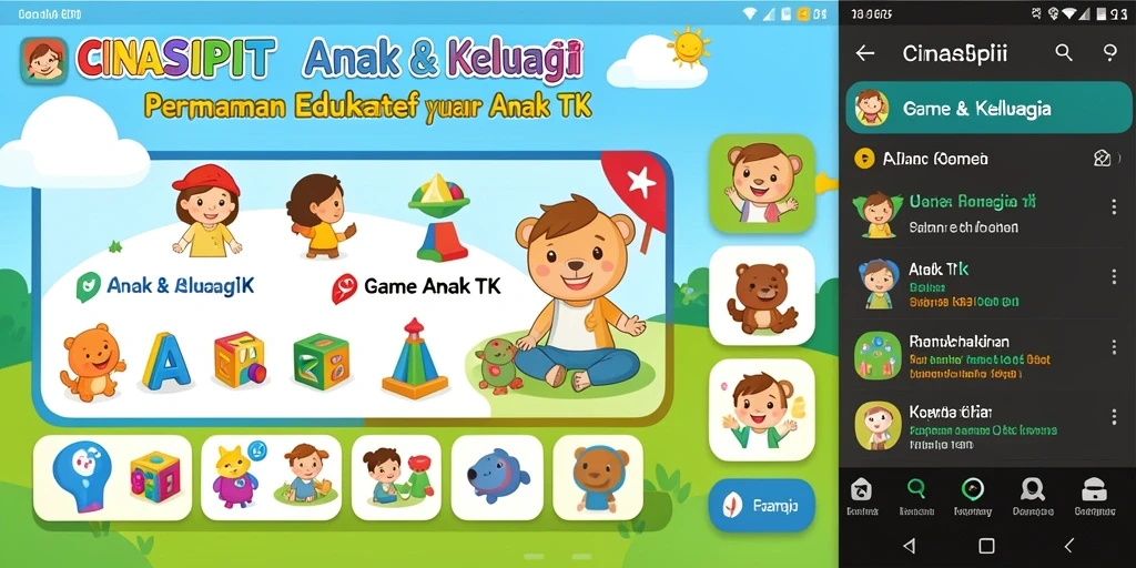 Tampilan antarmuka CINASIPIT yang menarik dan ramah anak.