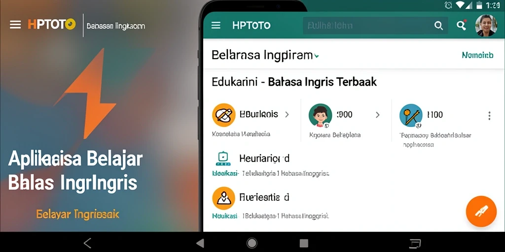 Antarmuka HPTOTO yang menarik dan interaktif untuk belajar bahasa Inggris.