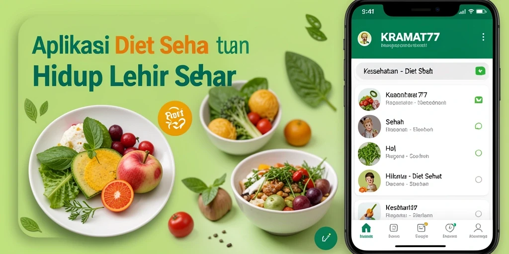 Tampilan antarmuka aplikasi KRAMAT77 yang menarik dan fungsional untuk Diet Sehat.