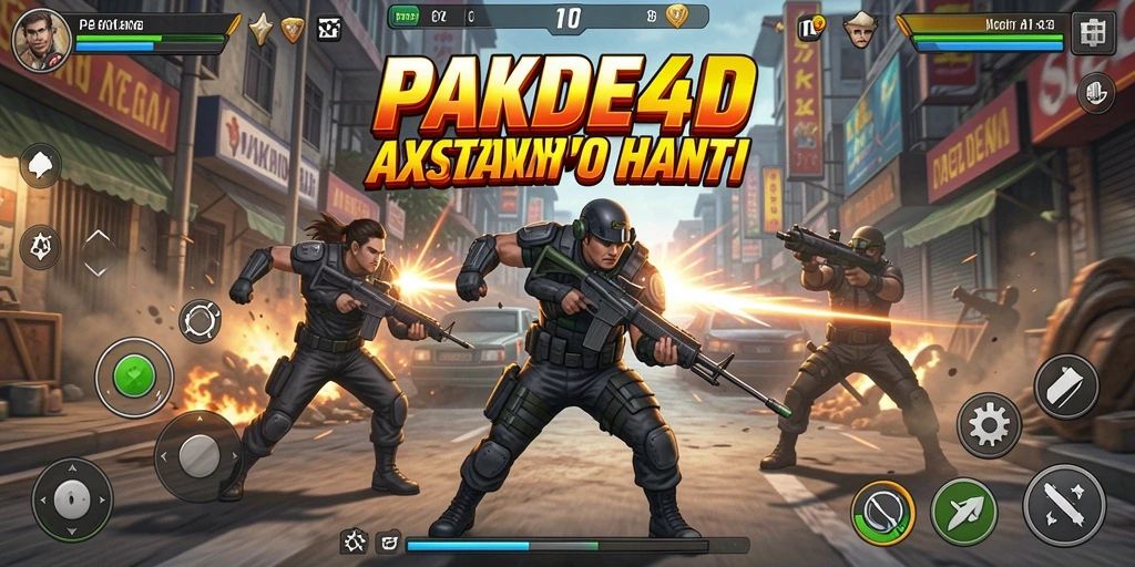 Antarmuka PAKDE4D menampilkan aksi yang dramatis dan penuh ketegangan.