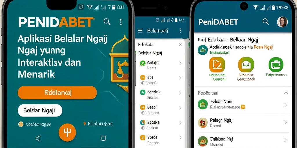 Tampilan antarmuka aplikasi PENIDABET yang menarik saat belajar ngaji.