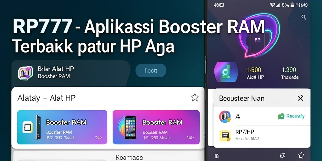 Antarmuka pengguna yang bersih dan fungsi optimal dari aplikasi Booster RAM.