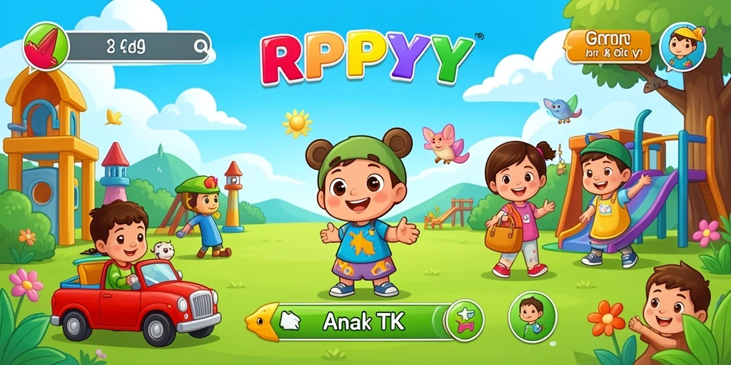 Tampilan antarmuka permainan edukatif RPYYY untuk anak-anak.